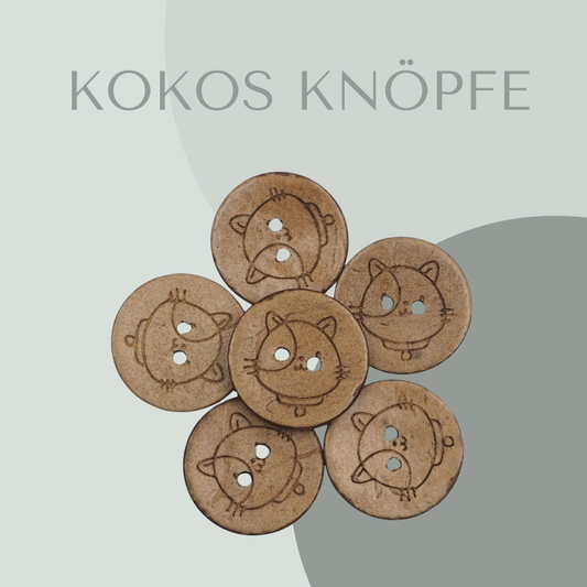 Eigenproduktion Kokosknopf Katze 20mm