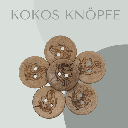 Eigenproduktion Kokosknopf Einhorn  20mm