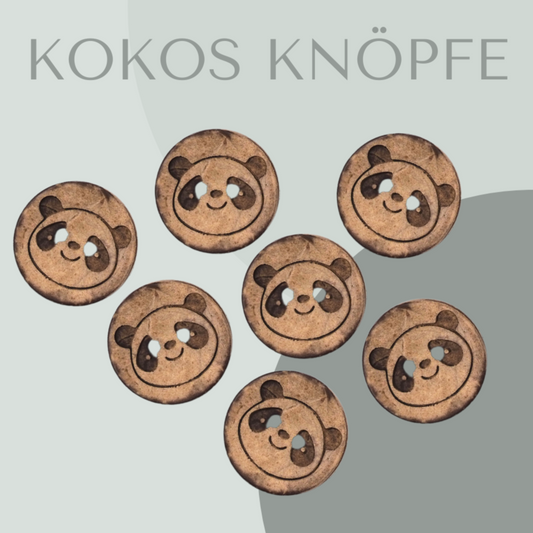 Eigenproduktion Kokosknopf Panda 20mm