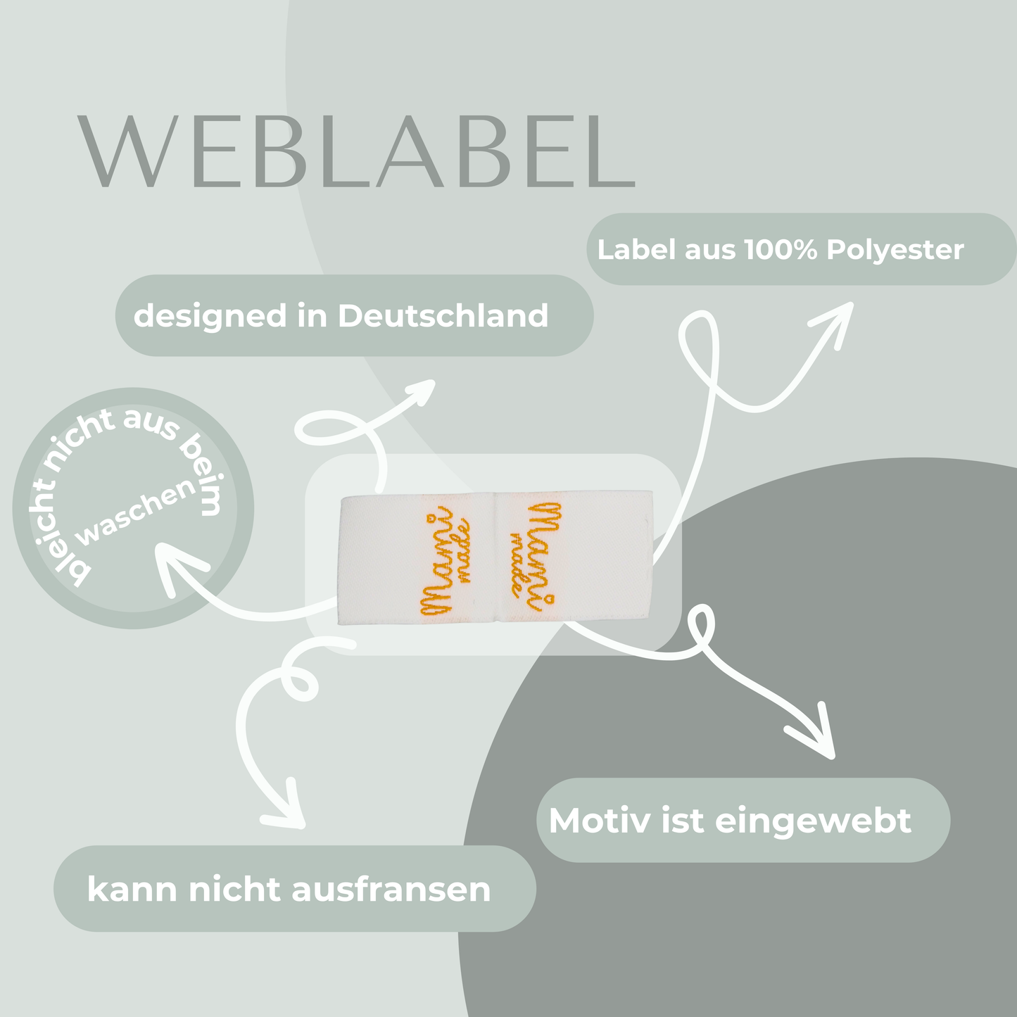Mami Made Web Label gewebt Eigenproduktion