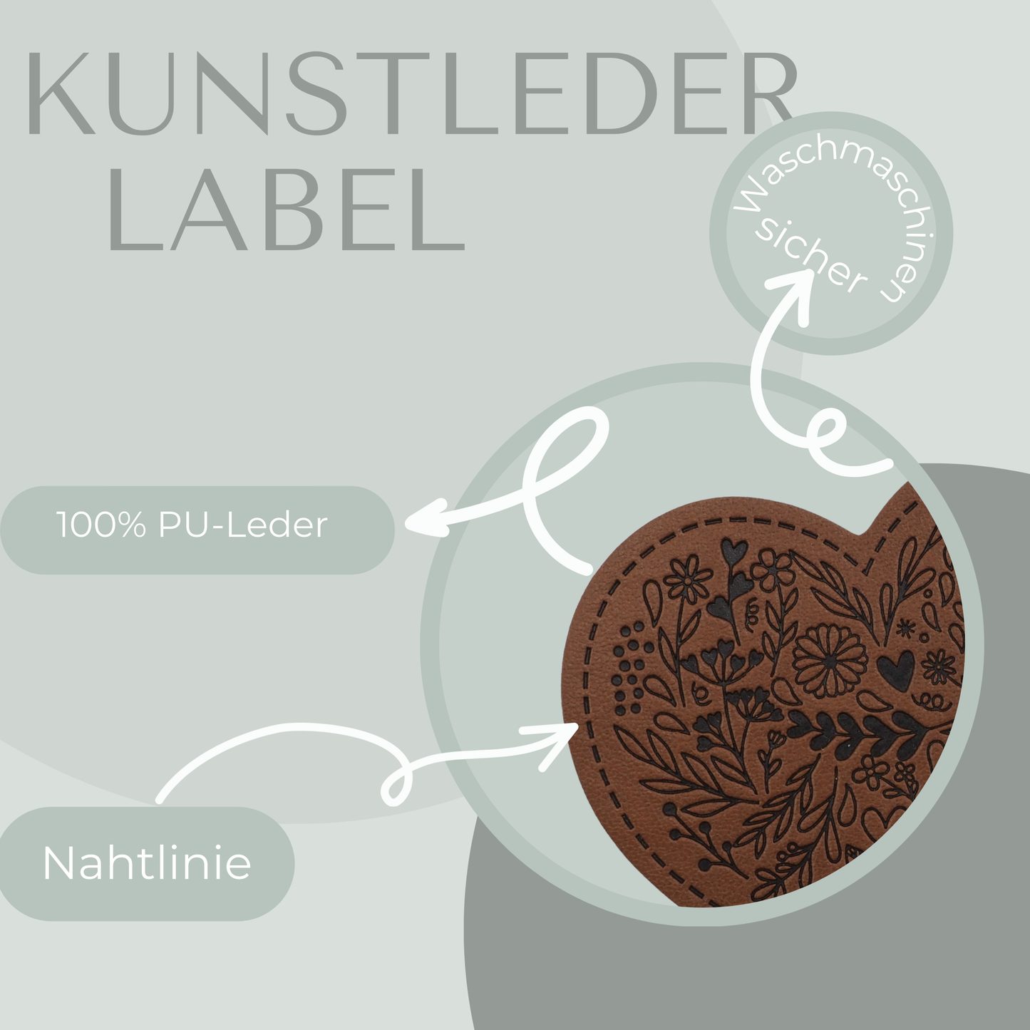 Herz Kunstlederlabel Kunstleder Label Eigenproduktion