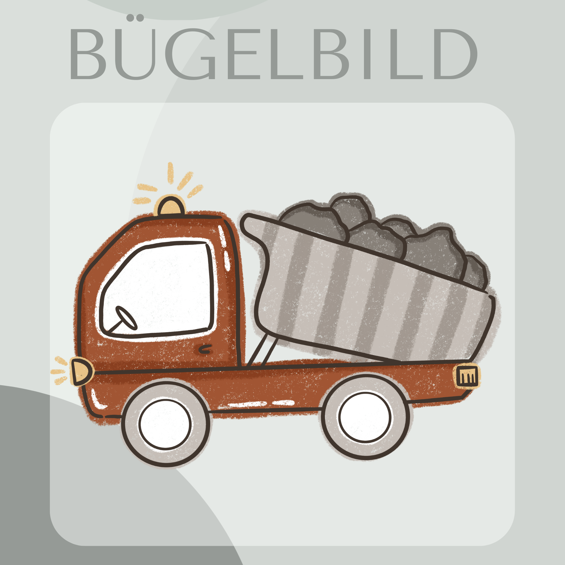 Bügelbild Kipplaster rot