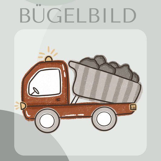 Bügelbild Kipplaster rot