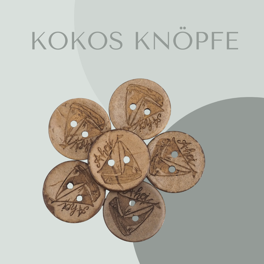 Eigenproduktion Kokosknopf Segelboot 20mm