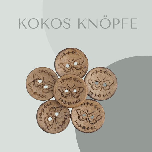 Eigenproduktion Kokosknopf Motte 20mm
