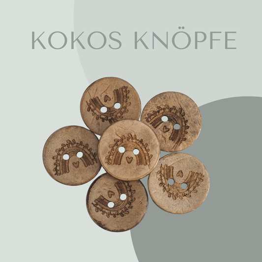 Eigenproduktion Kokosknopf Regenbogen 20mm