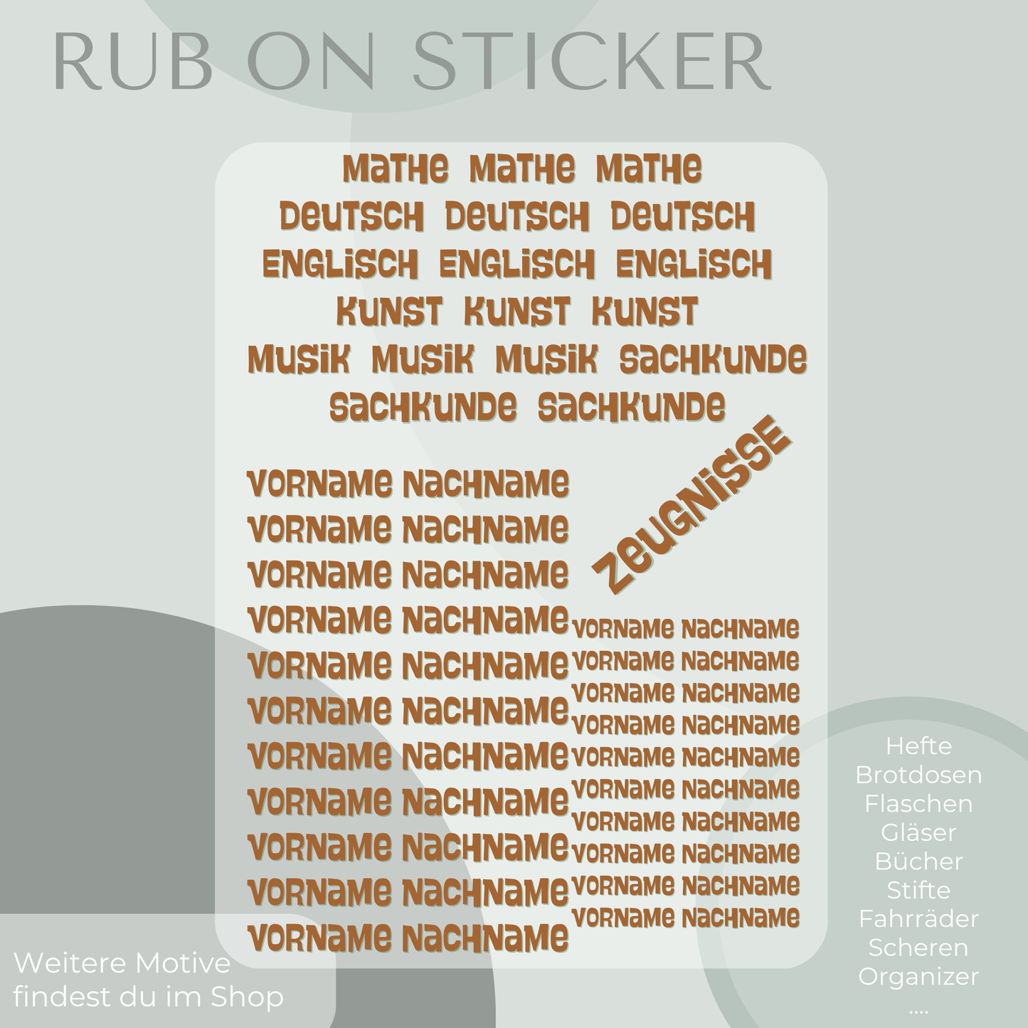 Safari Rub-On Sticker Set personaslierbar