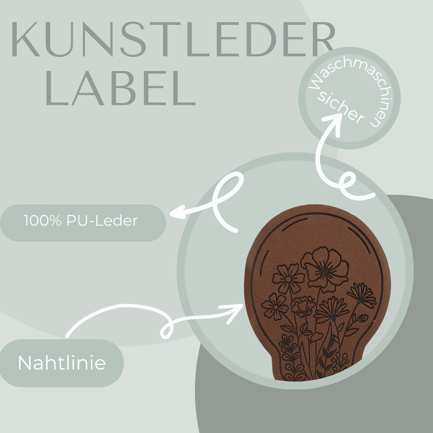 Glühbirne Kunstlederlabel Kunstleder Label Eigenproduktion