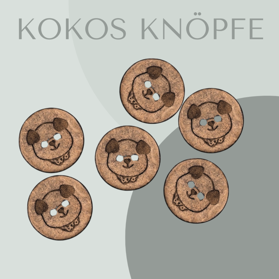 Eigenproduktion Kokosknopf Hund 20mm