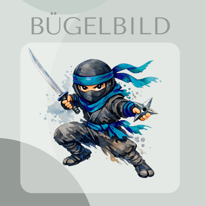 Blauer Ninja Bügelbild