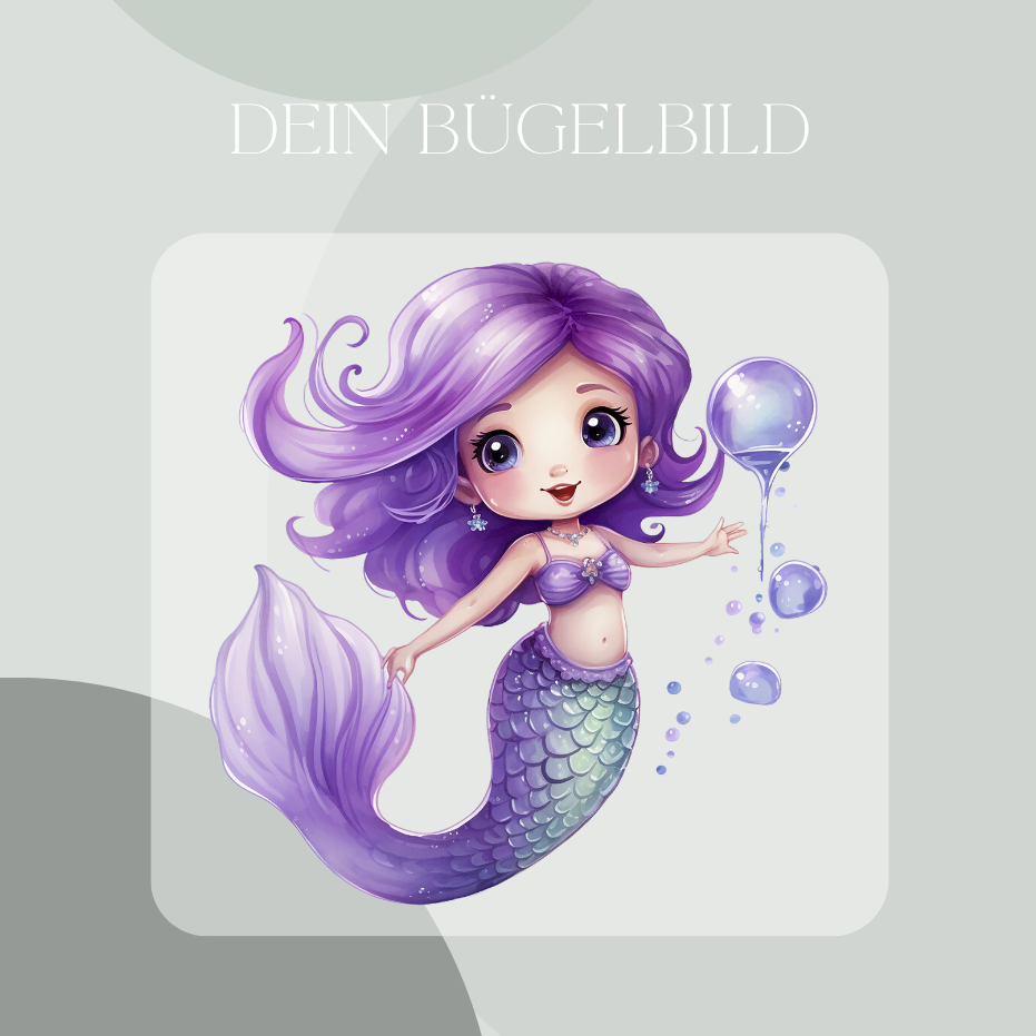 Meerjungfrau mit Wassertropfen Bügel-Bild Bügelbild Eigenproduktion