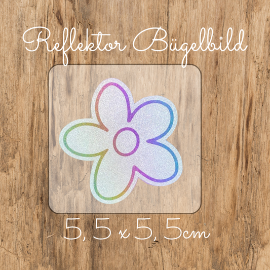 Blume Reflektor-Bügel Label Bügellabel Eigenproduktion