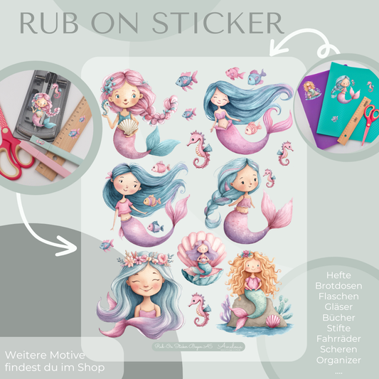 Meerjungfrau Rub-On Sticker Set