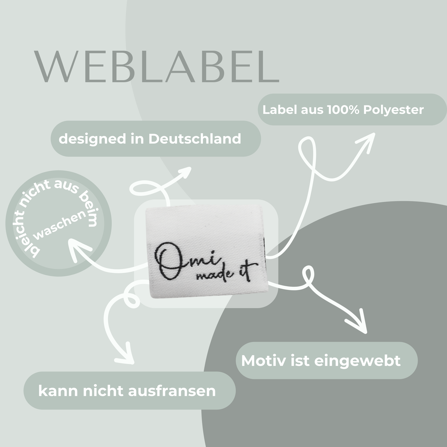 Omi made it Web Label gewebt Eigenproduktion