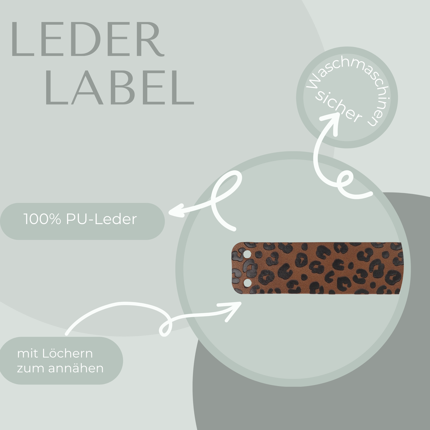 Leo Muster Braun Kunstlederlabel Kunstleder Label Eigenproduktion