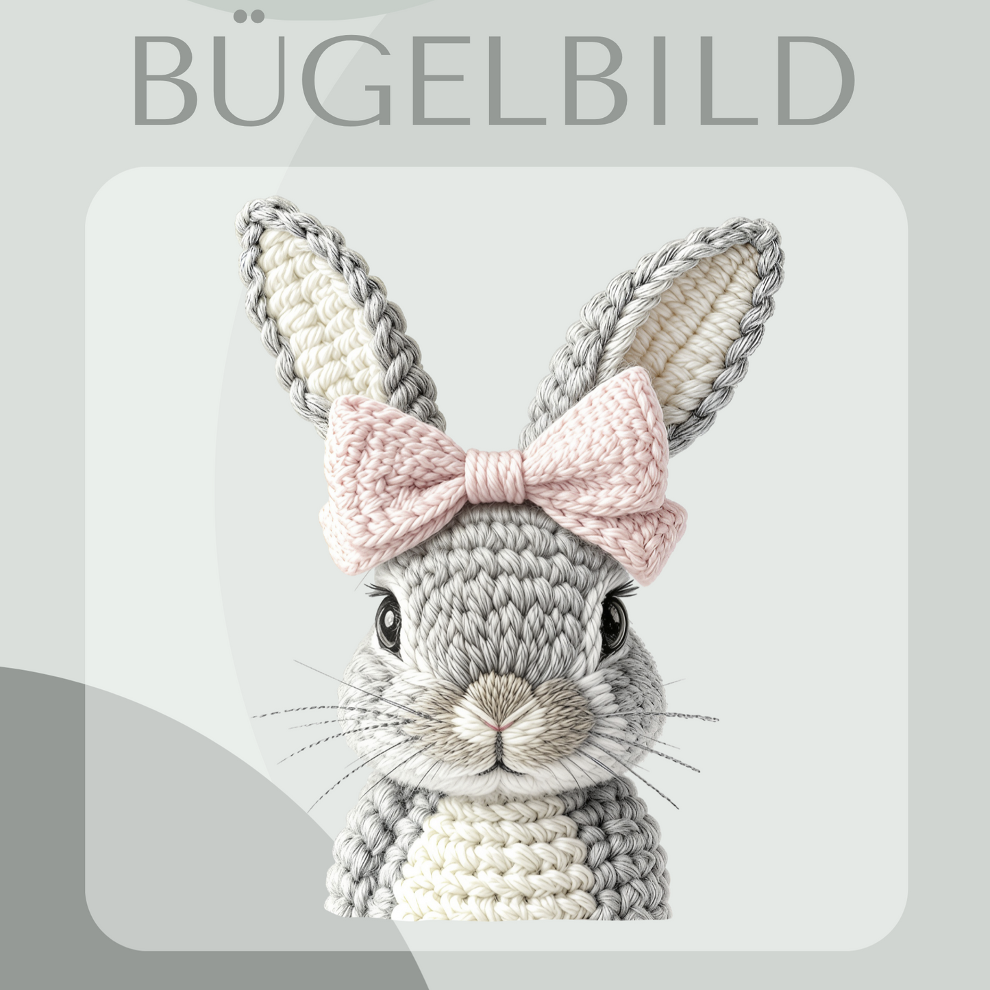 Bügelbild Hase in Strickoptik 