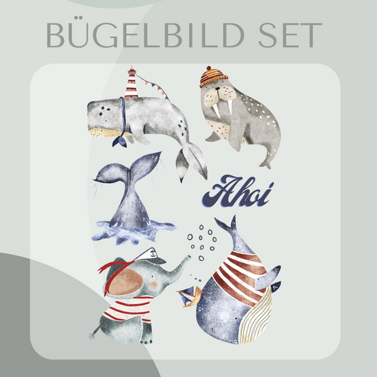 Bügelbild-Set Meerestiere