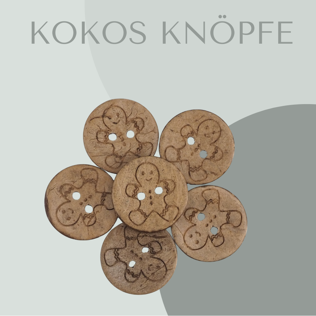 Eigenproduktion Kokosknopf Lebkuchenmann 20mm