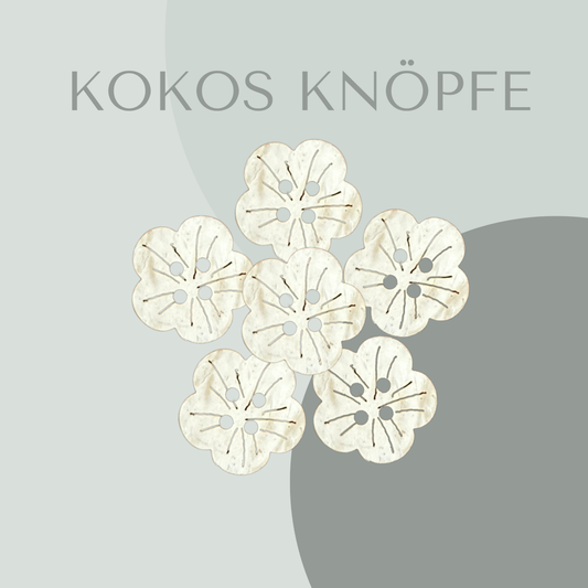 Kokosknopf Blumenform 18mm