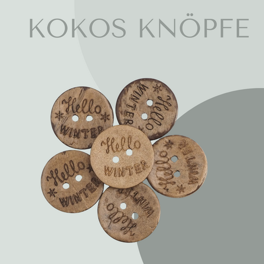 Eigenproduktion Kokosknopf Hello Winter 20mm