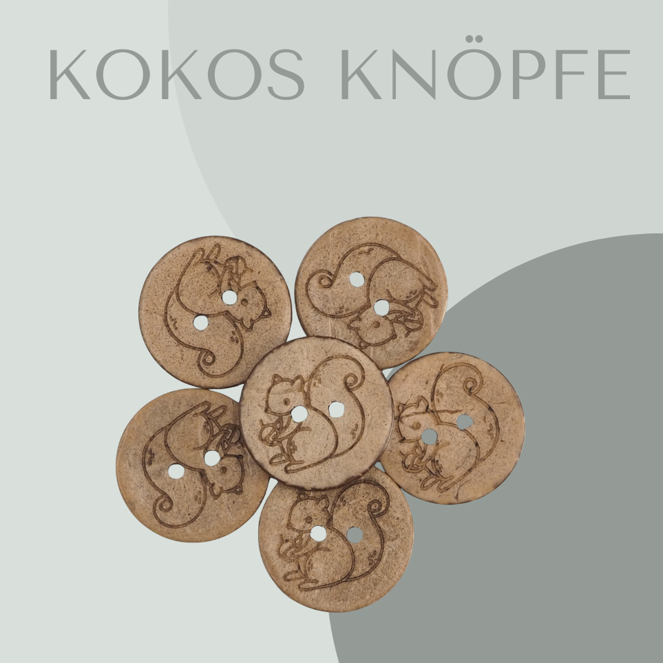 Eigenproduktion Kokosknopf Eichhörnchen 20mm