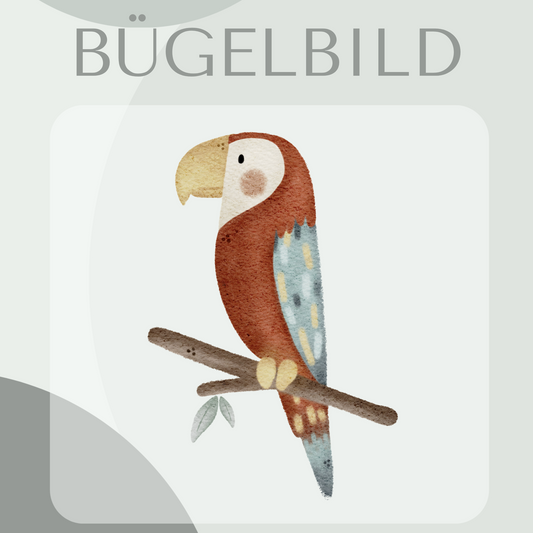 Bügelbild Papagei