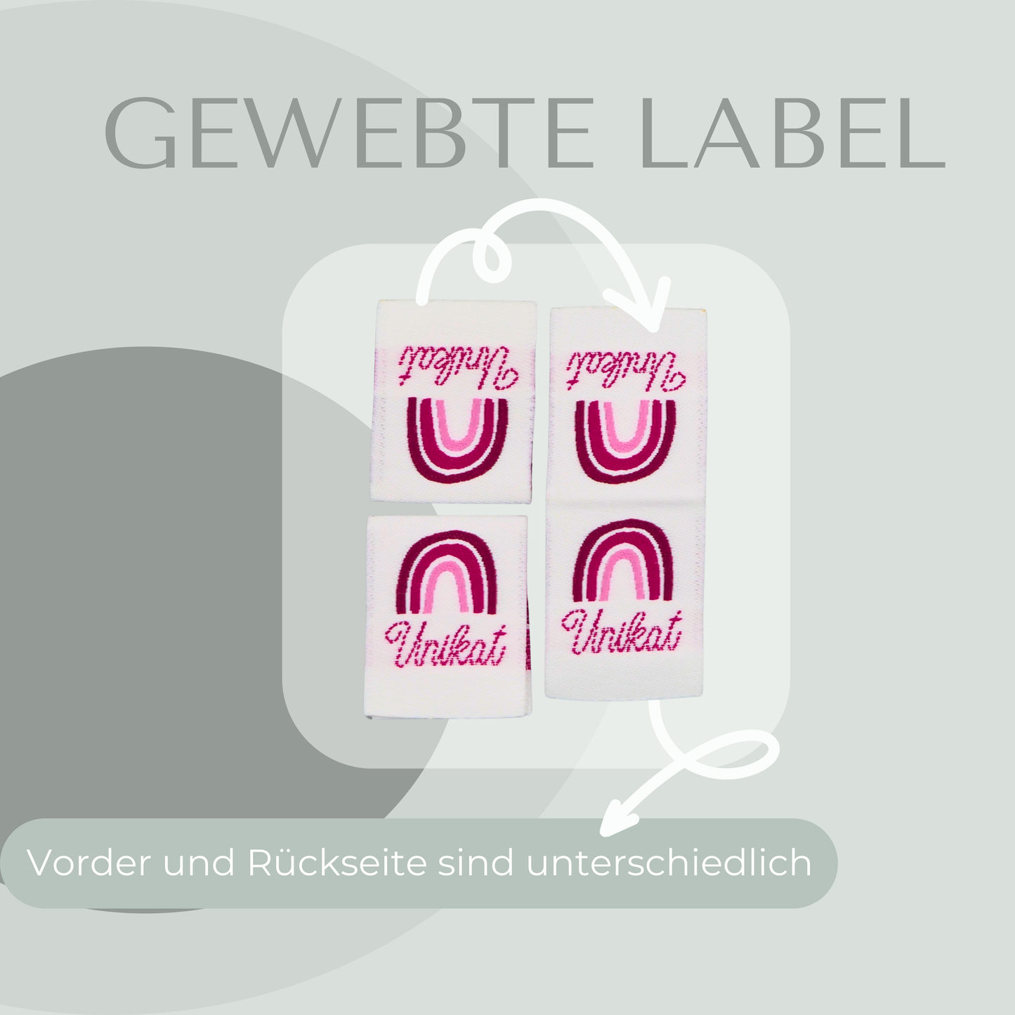 Unikat Rosa Web Label gewebt Eigenproduktion