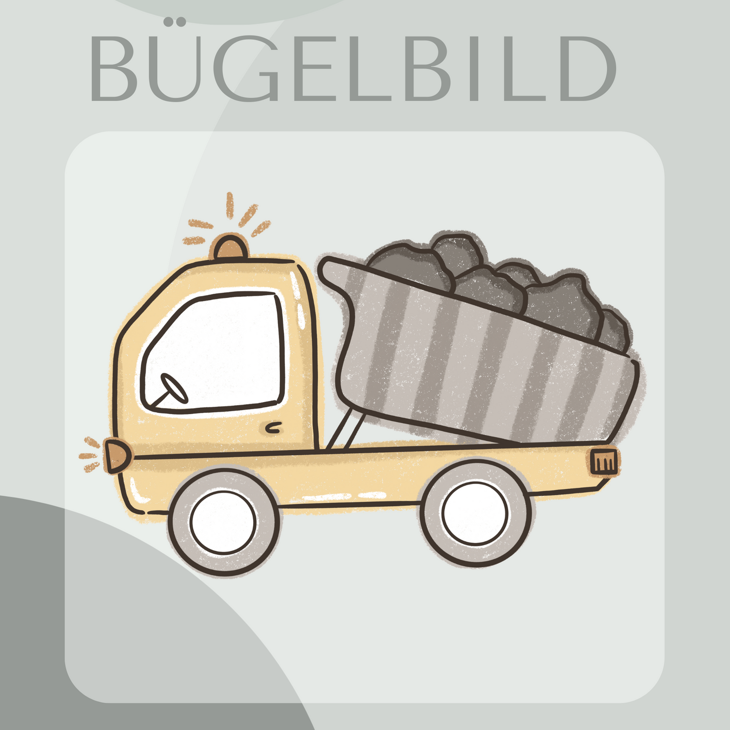 Bügelbild Kipplaster gelb