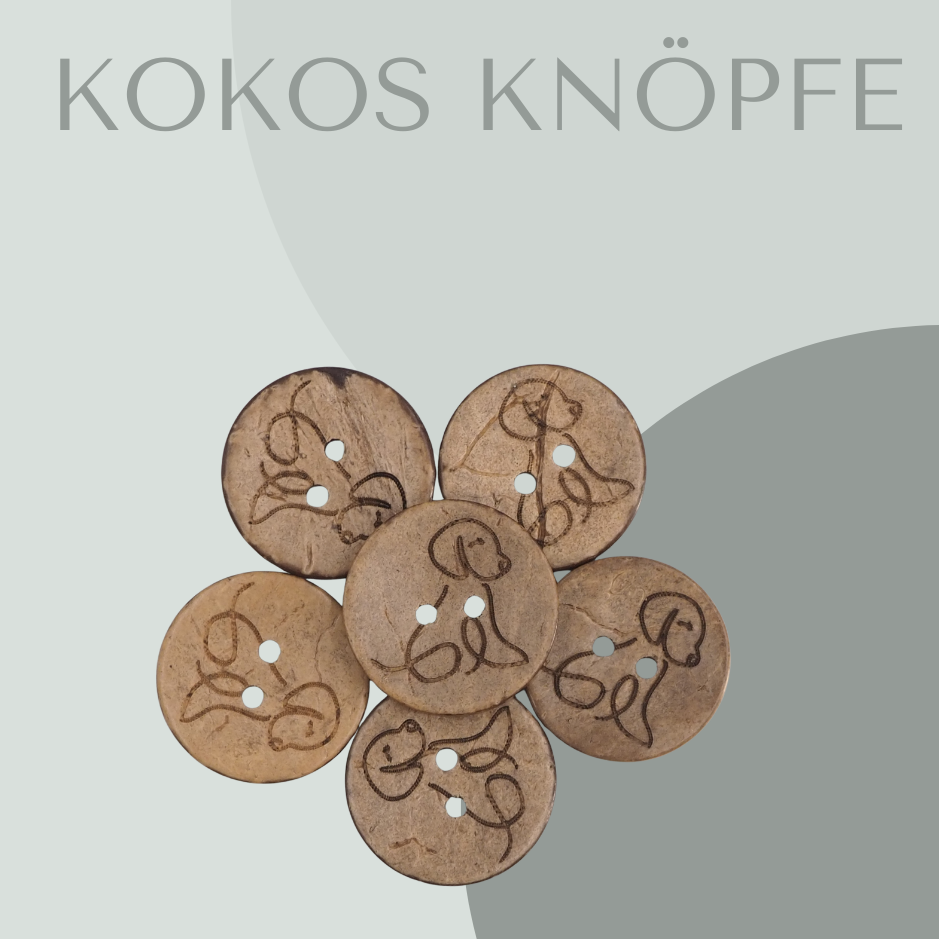 Eigenproduktion Kokosknopf Hund 20mm