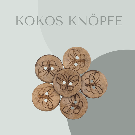 Eigenproduktion Kokosknopf Schmetterling 20mm