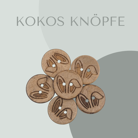 Eigenproduktion Kokosknopf Hasenohren 20mm