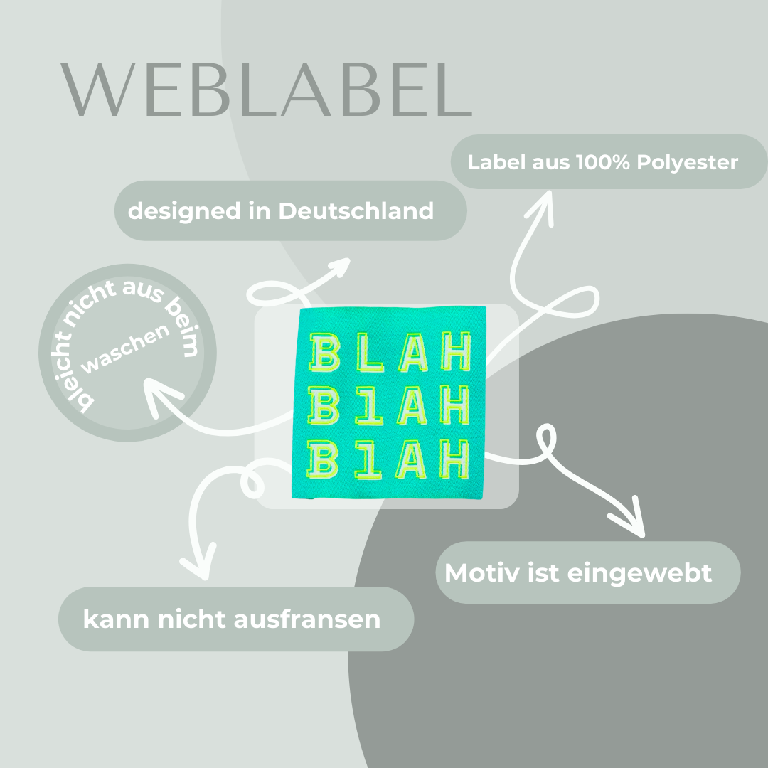 XXL BLAH BLAH BLAH Web-Label gewebt Eigenproduktion