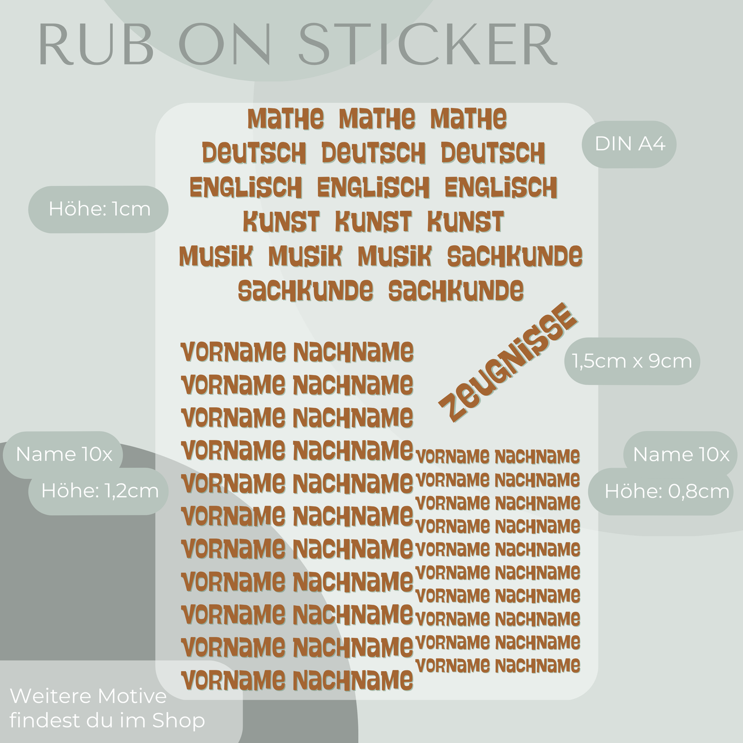 Safari Rub-On Sticker Set personaslierbar