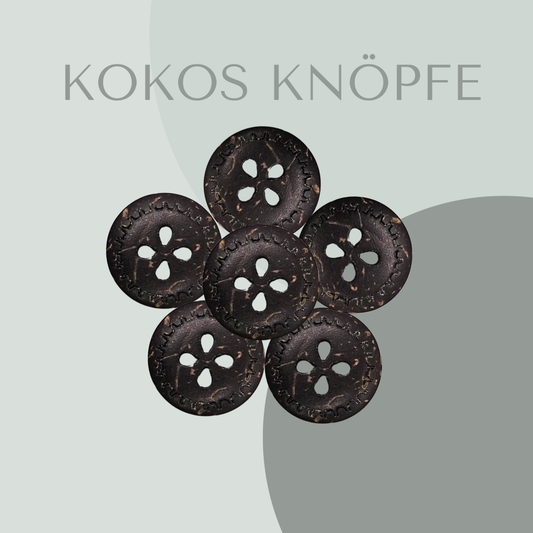 Kokosknopf Wellen 13mm
