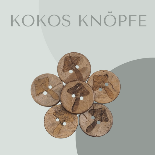Eigenproduktion Kokosknopf Pilz 20mm