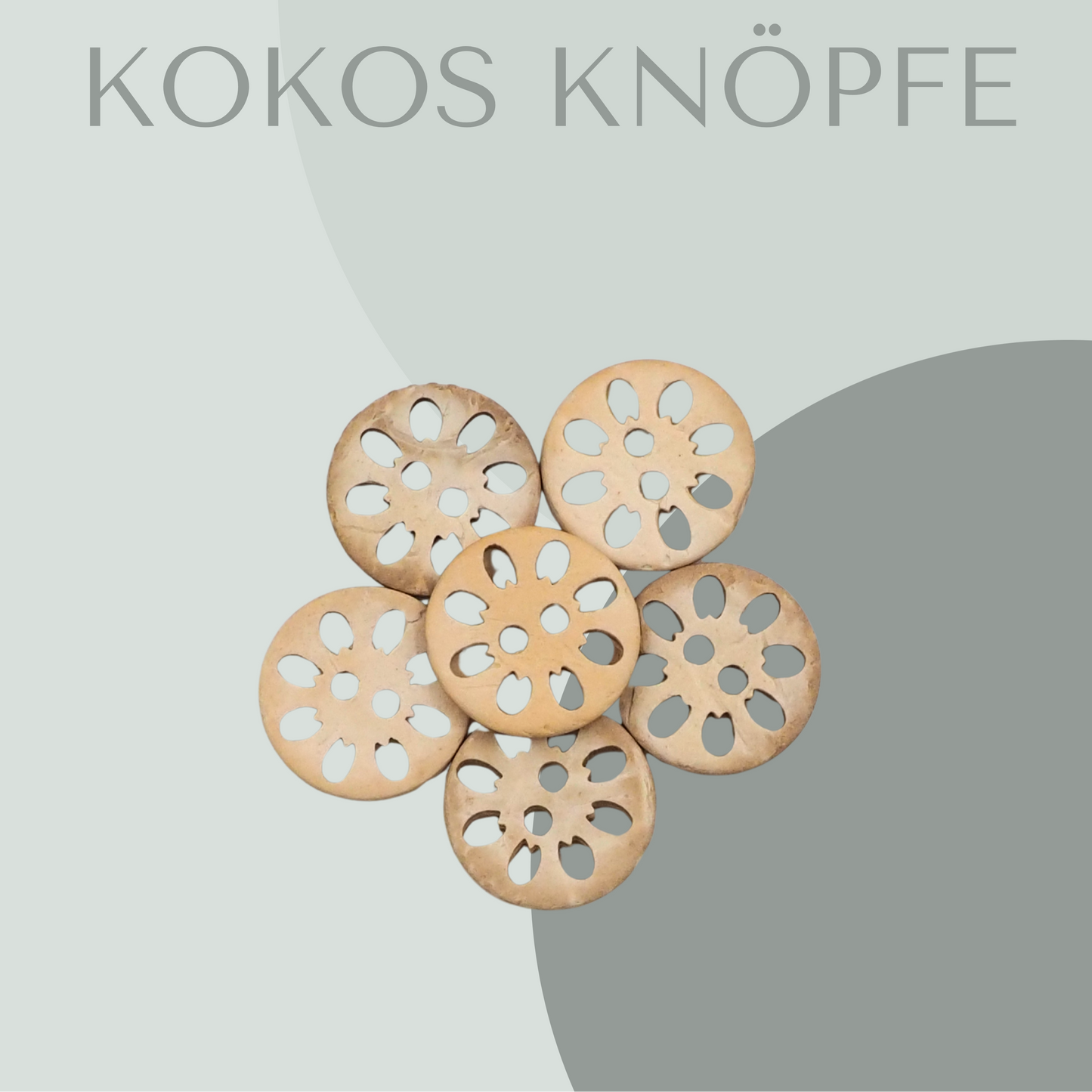 Kokosknopf Blume hell 12mm