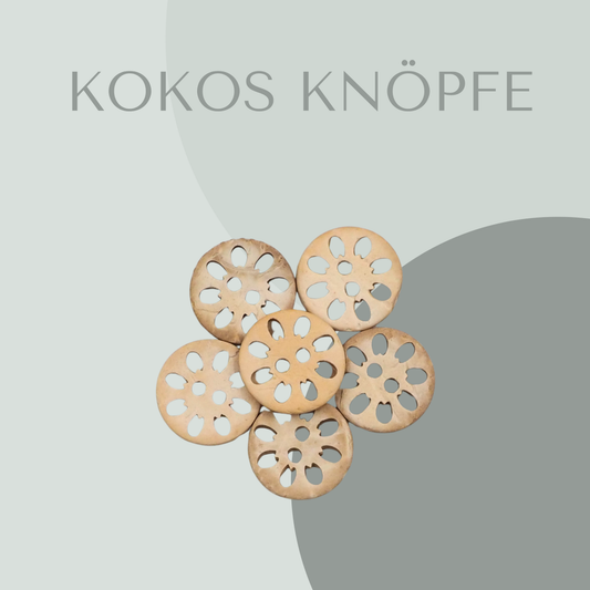 Kokosknopf Blume hell 12mm
