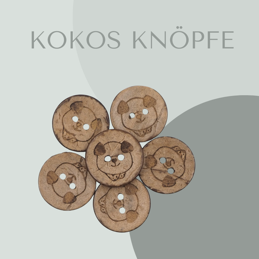 Eigenproduktion Kokosknopf Hund 20mm