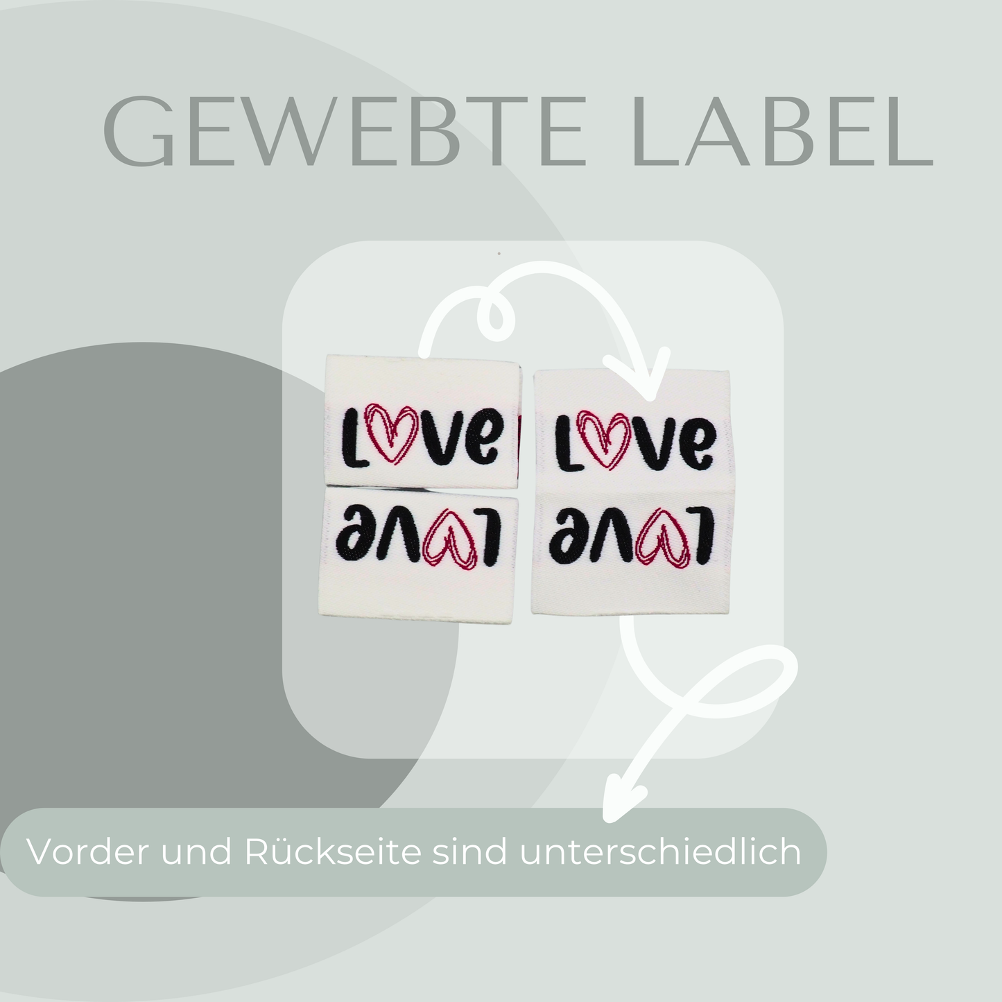 LOVE Web Label gewebt Eigenproduktion