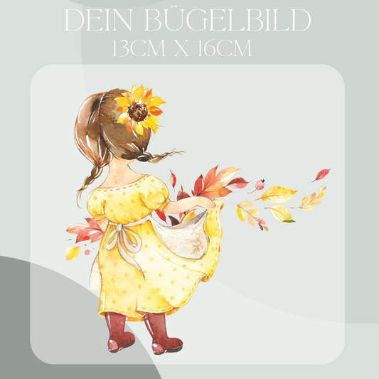 Mädchen im Herbstkleid Bügel-Bild Bügelbild Eigenproduktion