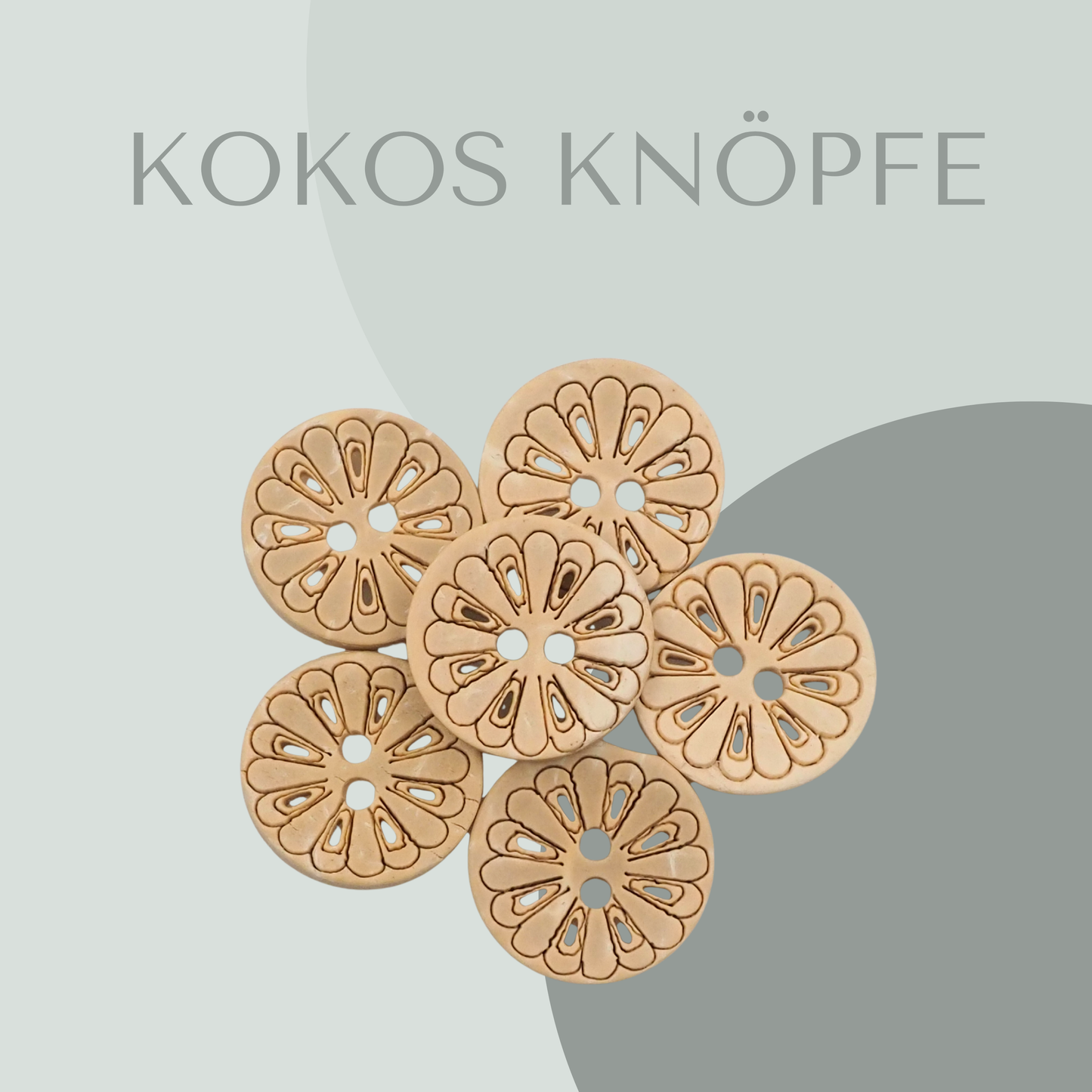 Kokosknopf Mandala Hell 13mm