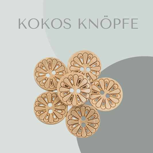 Kokosknopf Mandala Hell 13mm