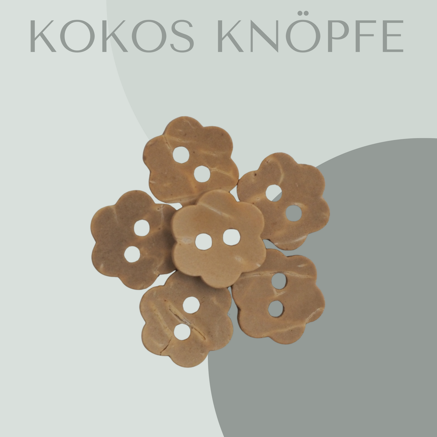 Kokosknopf Blumenform hell 11mm