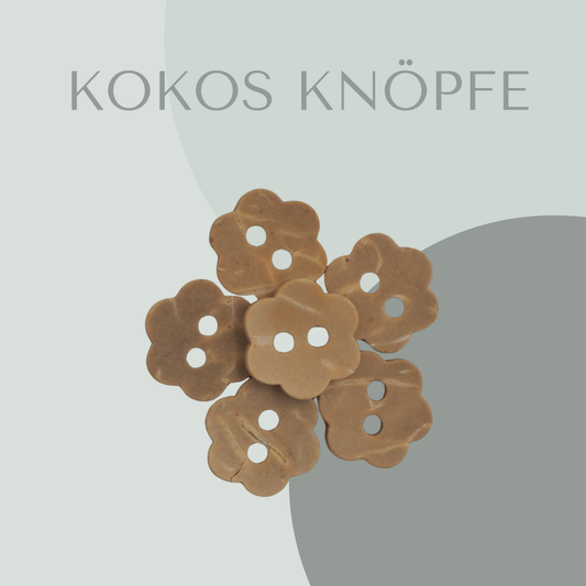 Kokosknopf Blumenform hell 11mm