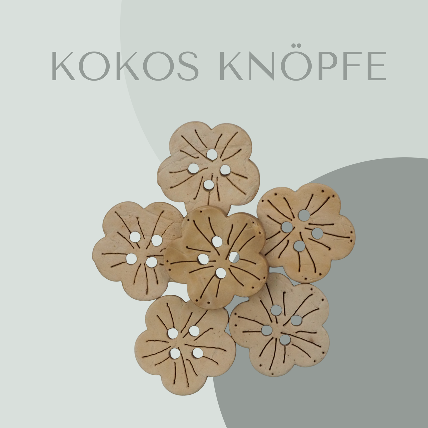 Kokosknopf Blumenform Hell 10mm