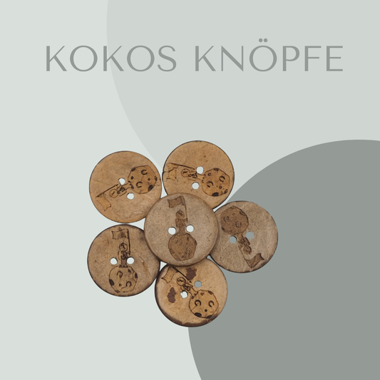 Eigenproduktion Kokosknopf Mondlandung 20mm
