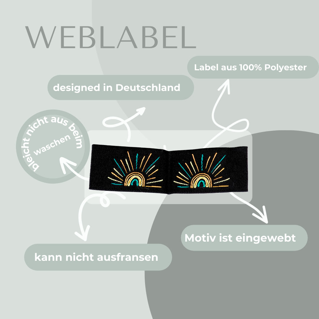 Sonne Label gewebt Eigenproduktion