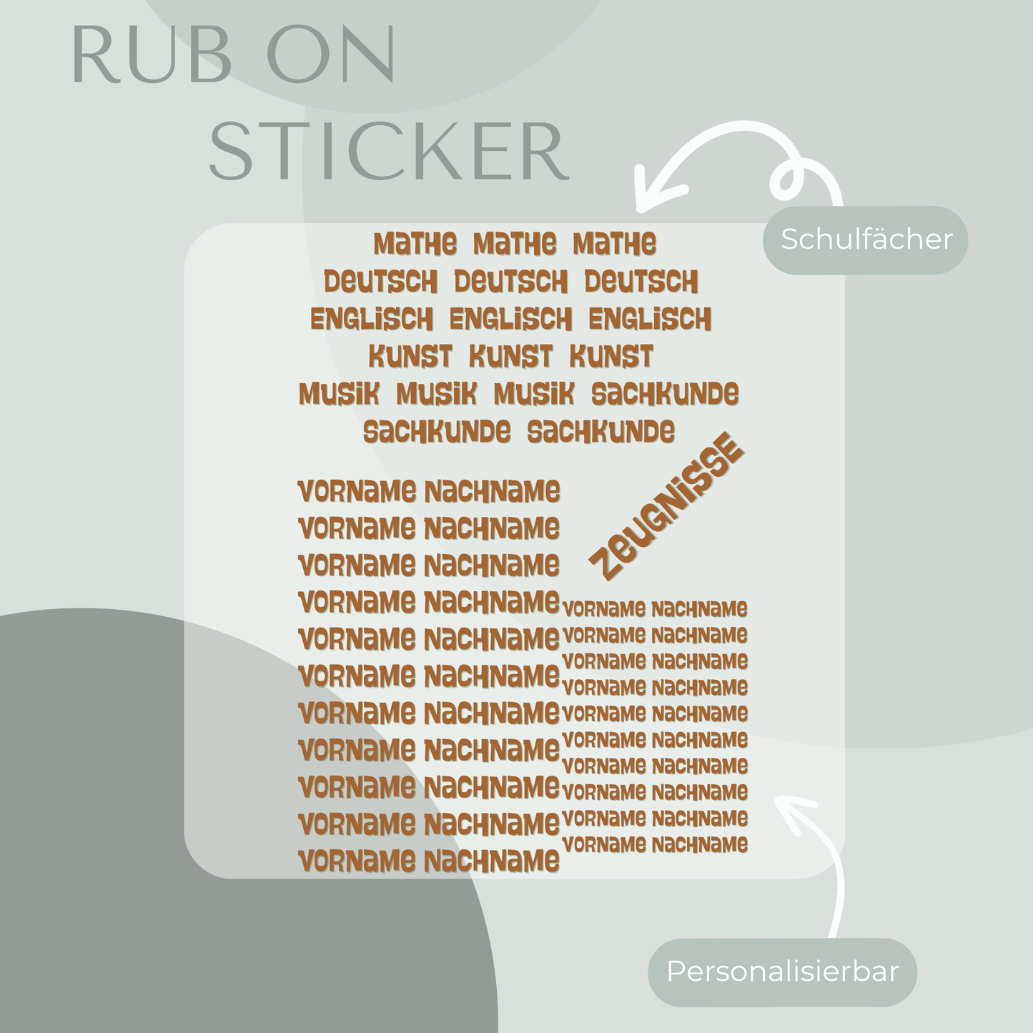 Safari Rub-On Sticker Set personaslierbar