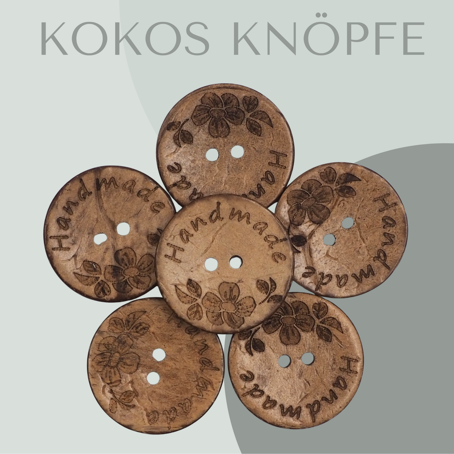 Kokosknopf Handmade Blume 25mm