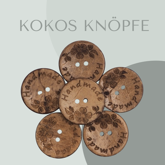 Kokosknopf Handmade Blume 25mm
